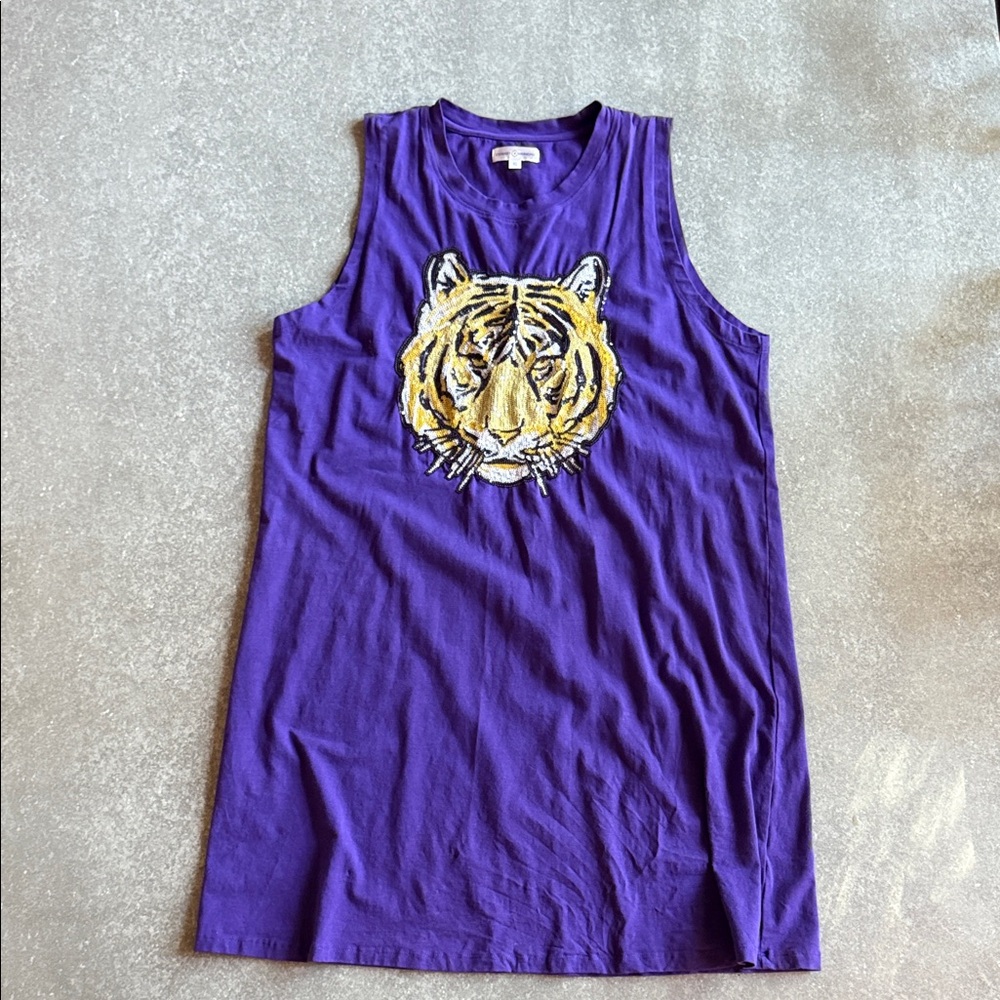 Purple Tiger Graphic Mini Dress